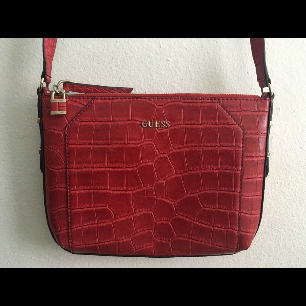 Guess Croc-Embossed Crossbody Purse